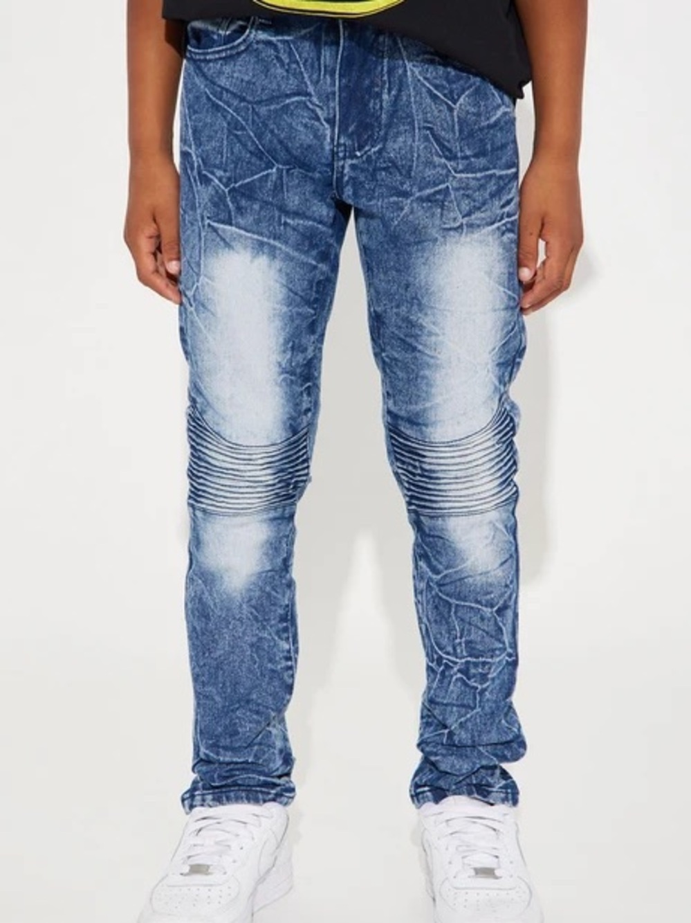 mecca Boys' Rib-Knee Faded Blue Jeans
